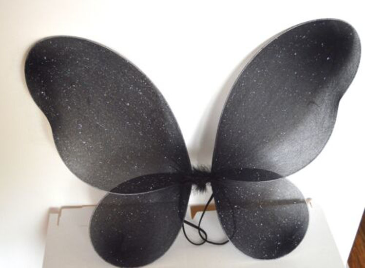 Picture of 56946-Black Net Fairy Wings With Glitter 49x39cm